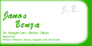 janos benza business card