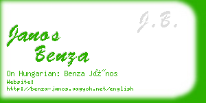 janos benza business card